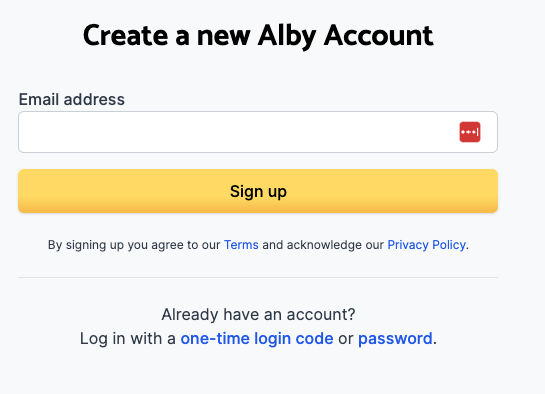 Create Alby Account