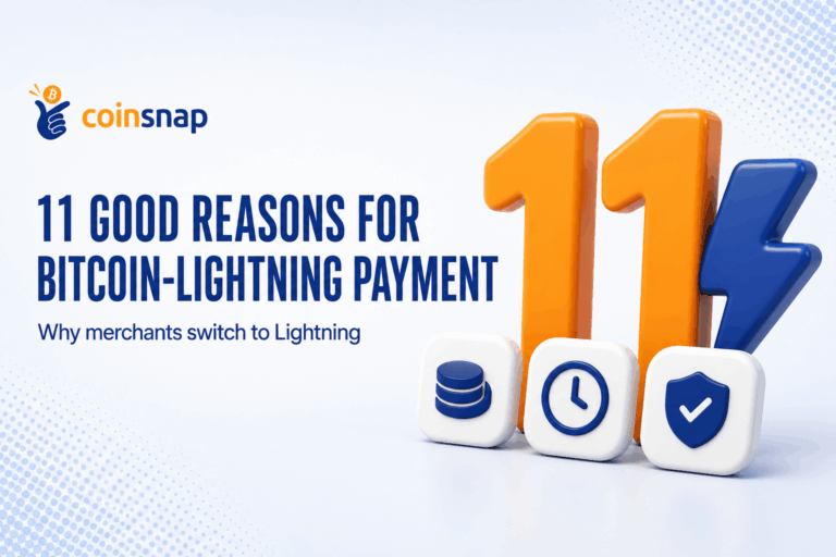 Large orange numeral 11 with a lightning bolt and small chips for coin, clock and shield, illustrating 11 good reasons for Bitcoin-Lightning payment