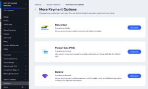 Wix more payment options