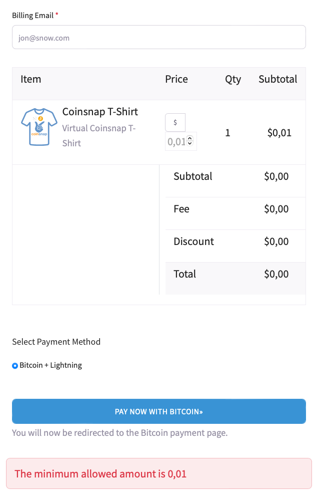 Mit Bitcoin bezahlen in GetPaid