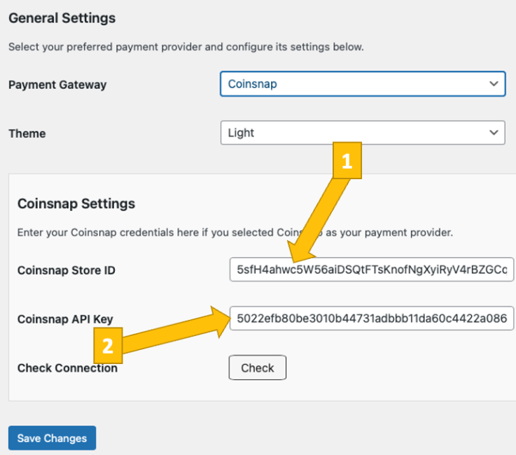 Connecting a Coinsnap Bitcoin payment module with your Coinsnap account