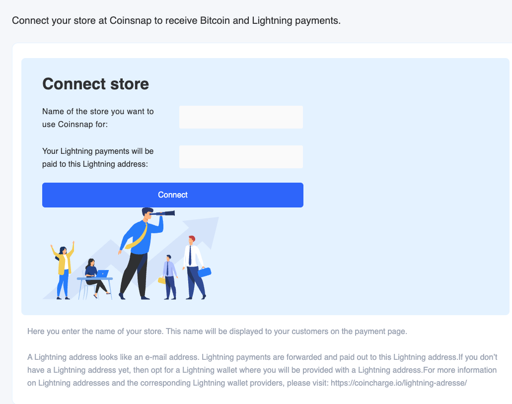 Connect Store with Coinsnap