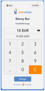 Coinsnap Web Point of Sale Kaypad