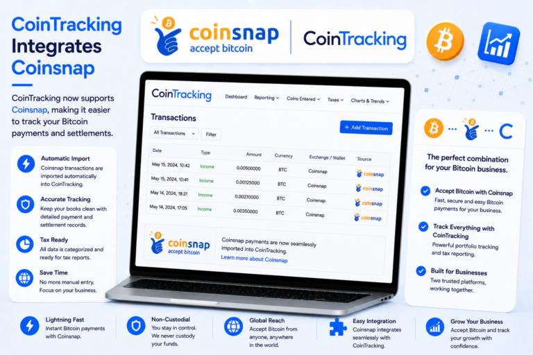 CoinTracking integrates Coinsnap
