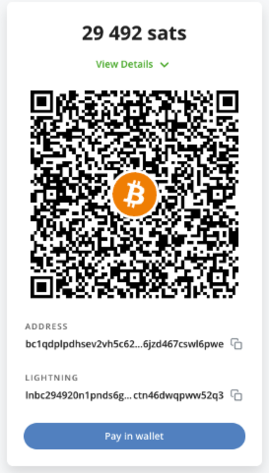 QR-Code für Coinsnaps Payment Link