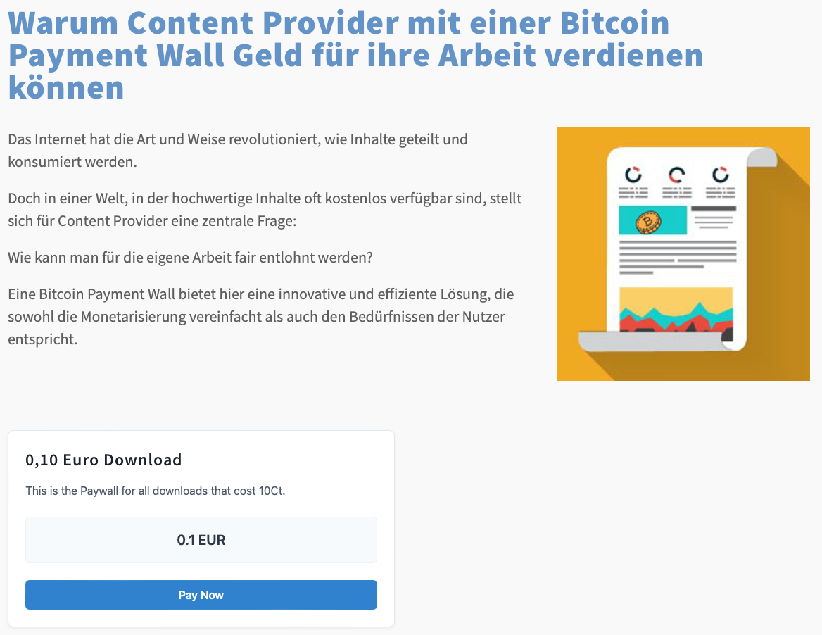 Mit Coinsnap Bitcoin Paywall geschützter Inhalt