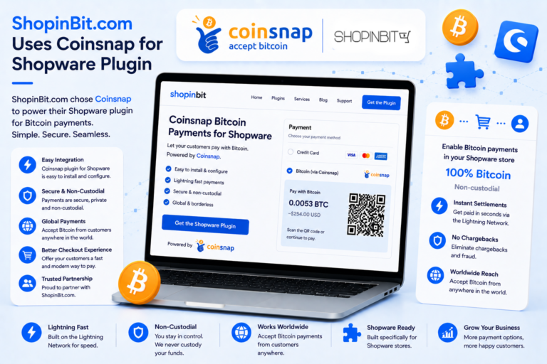SHOPINBIT.com uses Coinsnap