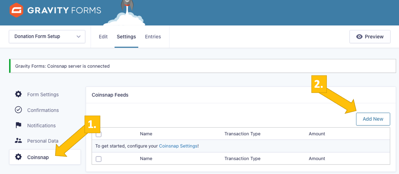 Add the Coinsnap Bitcoin payment gateway to your Gravity form!