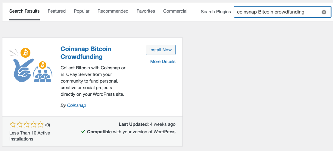 bitcoin-crowdfunding-plugin Coinsnap Bitcoin Crowdfunding plugin in WordPress