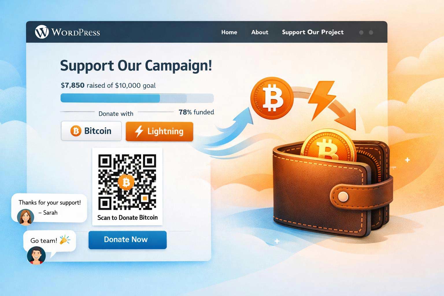 Bitcoin Crowdfunding Plugin - raise funds for your cause or project!