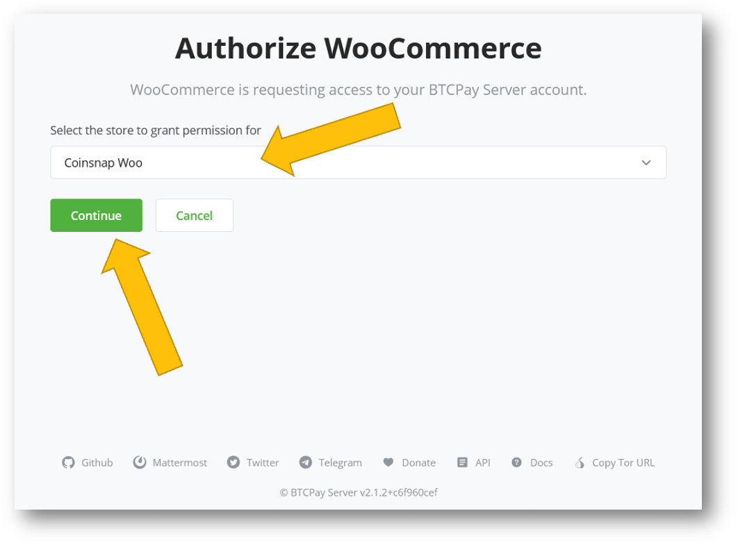 authorize-btcpay-server-access Authorize the BTCPay Server plugin to access your BTCPay Server