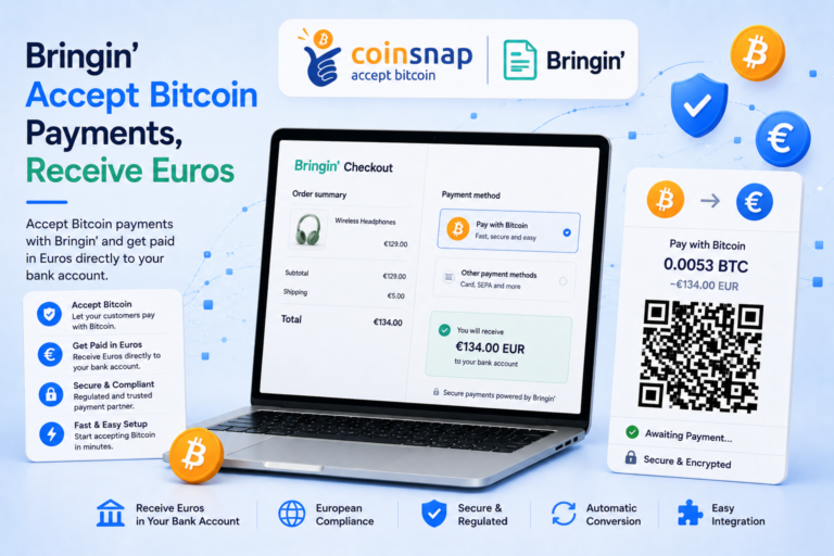 Accept Bitcoin Payments - Recieve Euros: Coinsnap & Bringin in Action