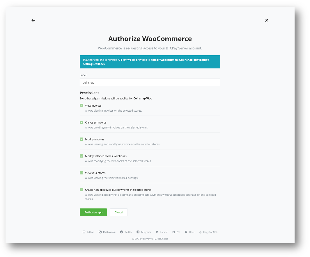 authrorize-edd-again authorize rights in BTCPay Serber