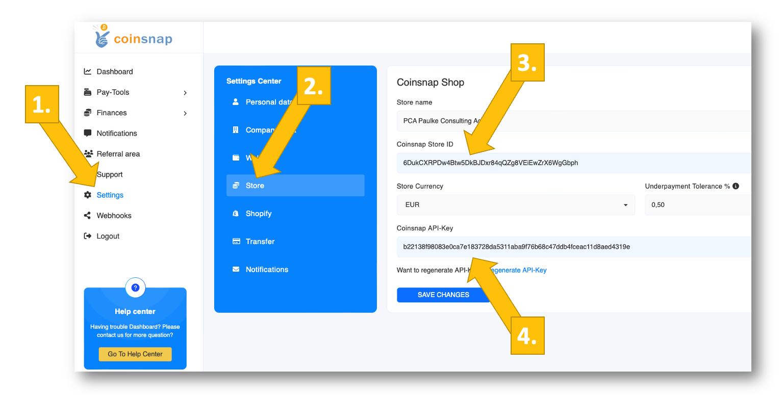 get-coinsnap-keys Get your Coinsnap Store ID and API Key