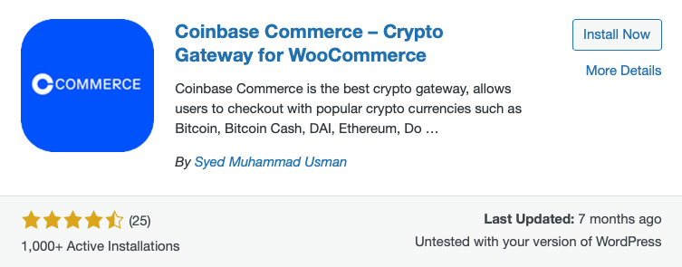 coinbase-woocommerce-bitcoin-payment-plugin Coinbase's WooCommerce Bitcoin Payment Plugin on WordPress