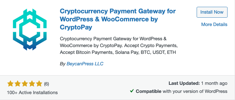 cryptopay-woocommerce-bitcoin-payment-plugin Cryptopay's WooCommerce Bitcoin Payment Plugin on WordPress