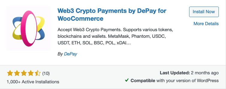 depay-woocommerce-bitcoin-payment-plugin DePay's WooCommerce Bitcoin Payment Plugin on WordPress