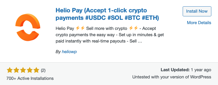 helio-pay-woocommerce-bitcoin-payment-plugin Helio Pay's WooCommerce Bitcoin Payment Plugin on WordPress