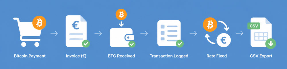 Bitcoin accounting for Online Stores - the process