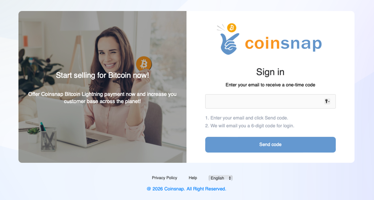 Get a Coinsnap account