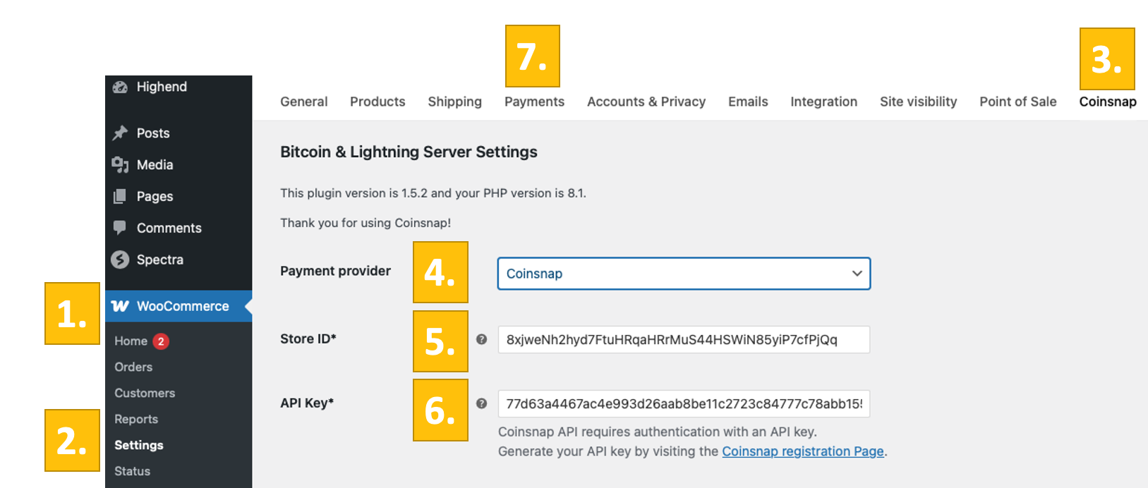 how-to-enable-coinsnap-woocommerce-bitcoin-payment How to enable Coinsnap Bitcoin payment in WooCommerce