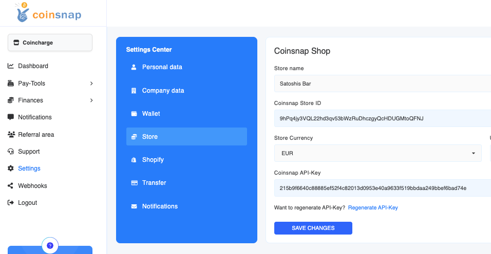 Connect the Plugin with Your Coinsnap Account Connect the Plugin with Your Coinsnap Account