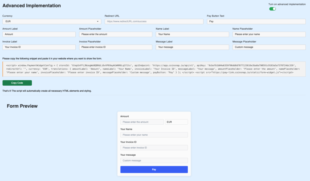 Self Hosted Form