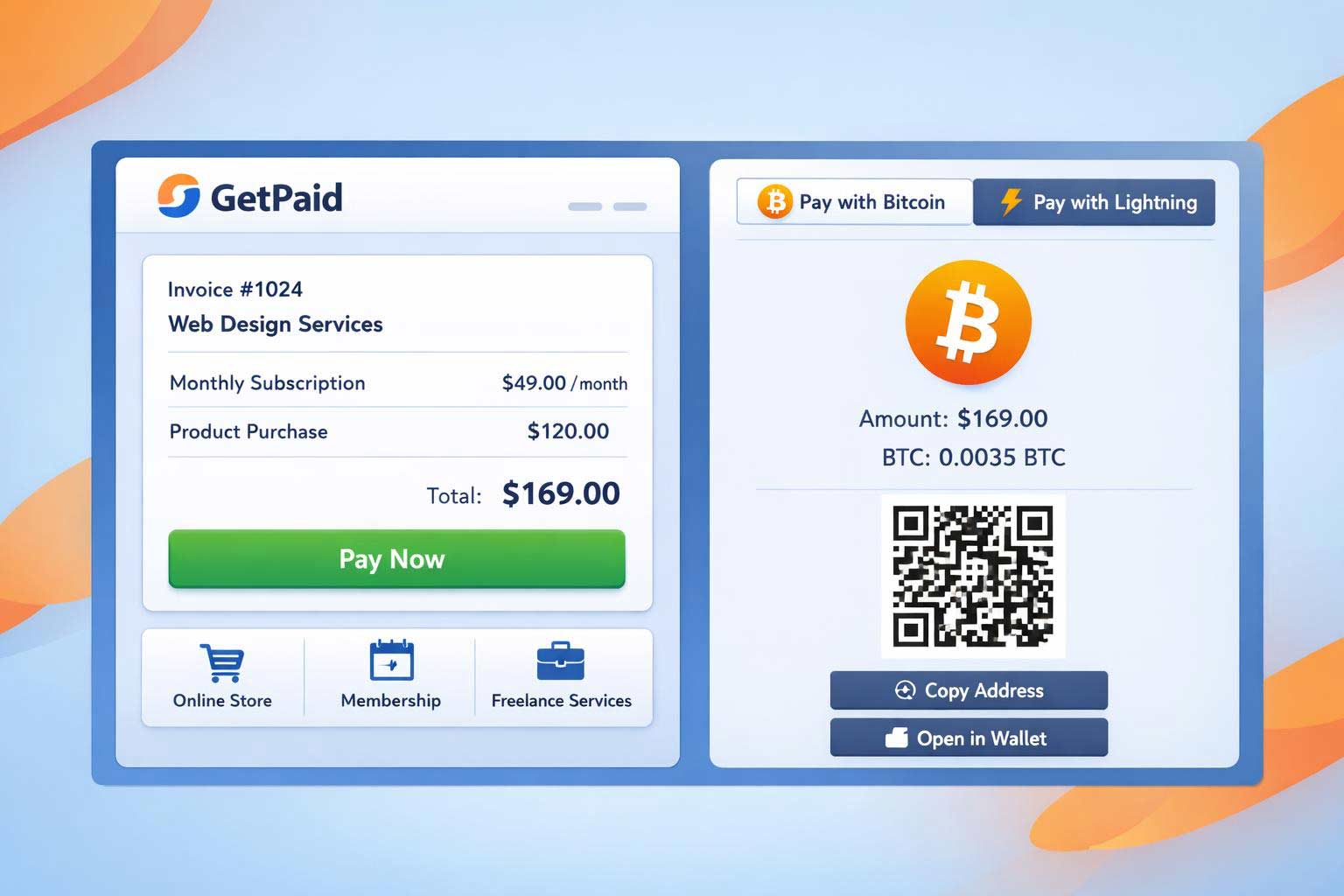 GetPaid - Coinsnap - Accept Bitcoin Lightning Payments