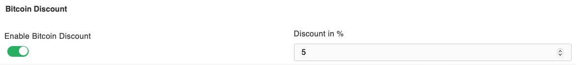 Set a Bitcoin Discount