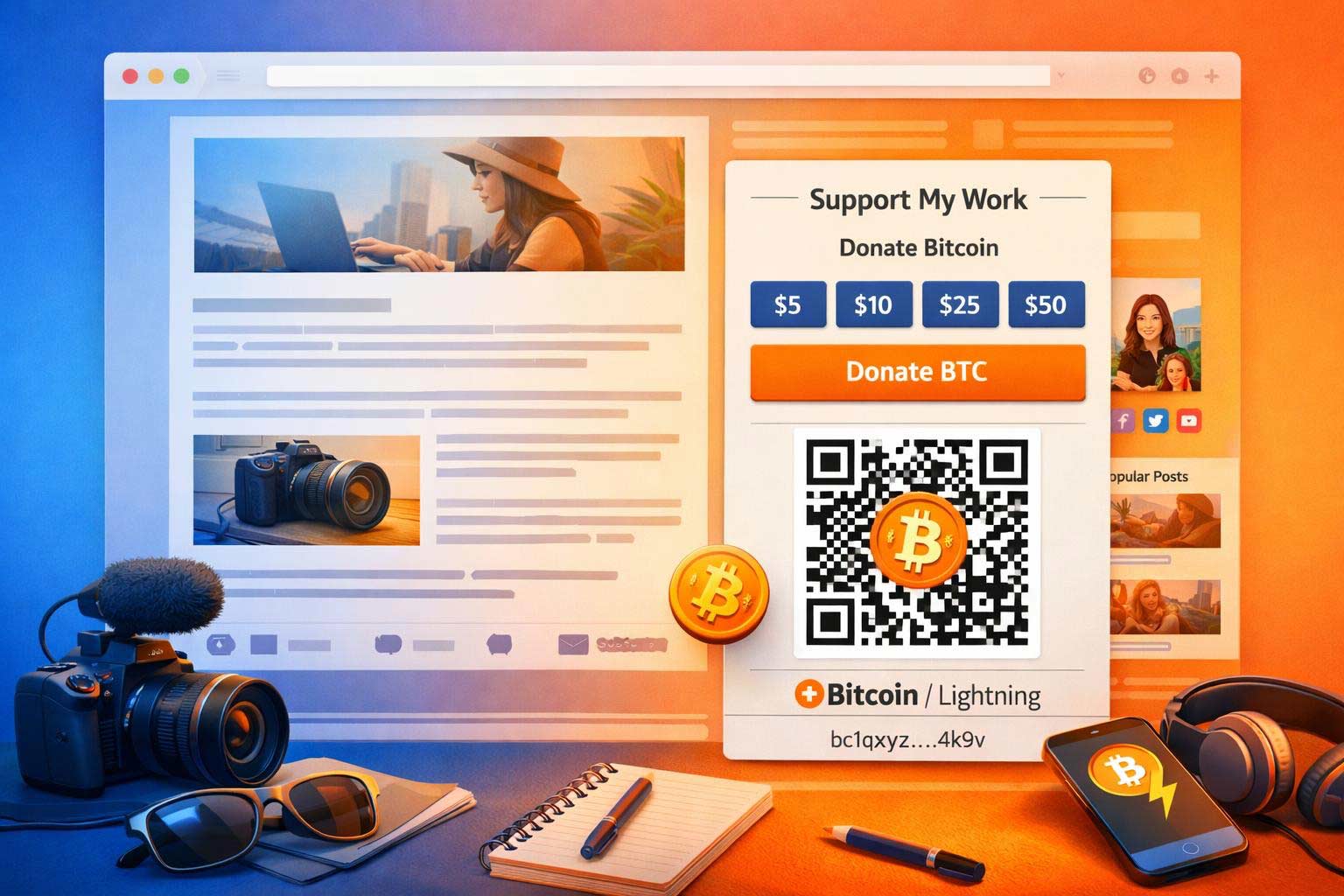 Bitcoin Donation - Coinsnap - Accept Bitcoin Lightning Payments