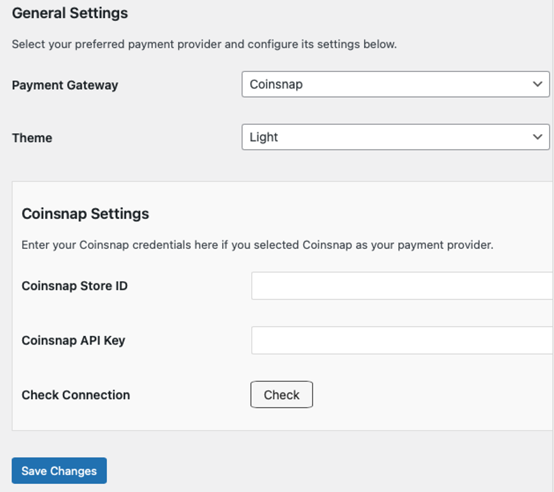 Bitcoin Voting settings
