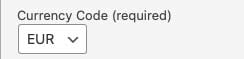 Choose the fiat currency most commonly used by your customers from the drop-down menu.