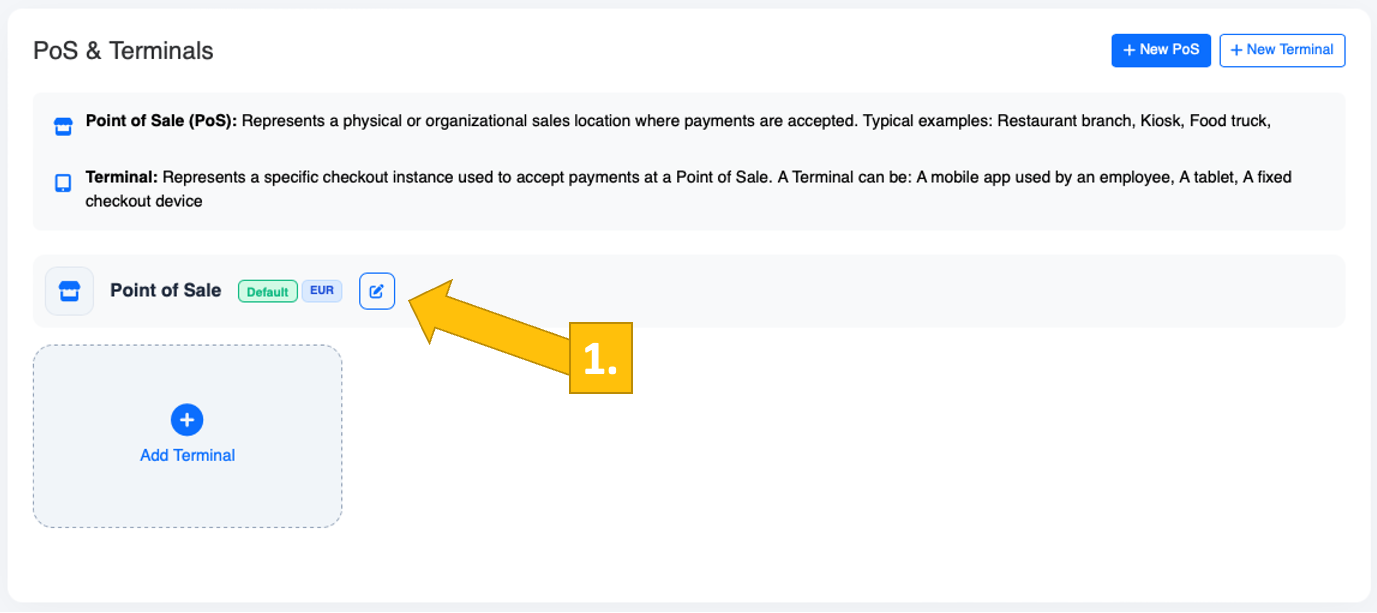 open Bitcoin PoS config screen
