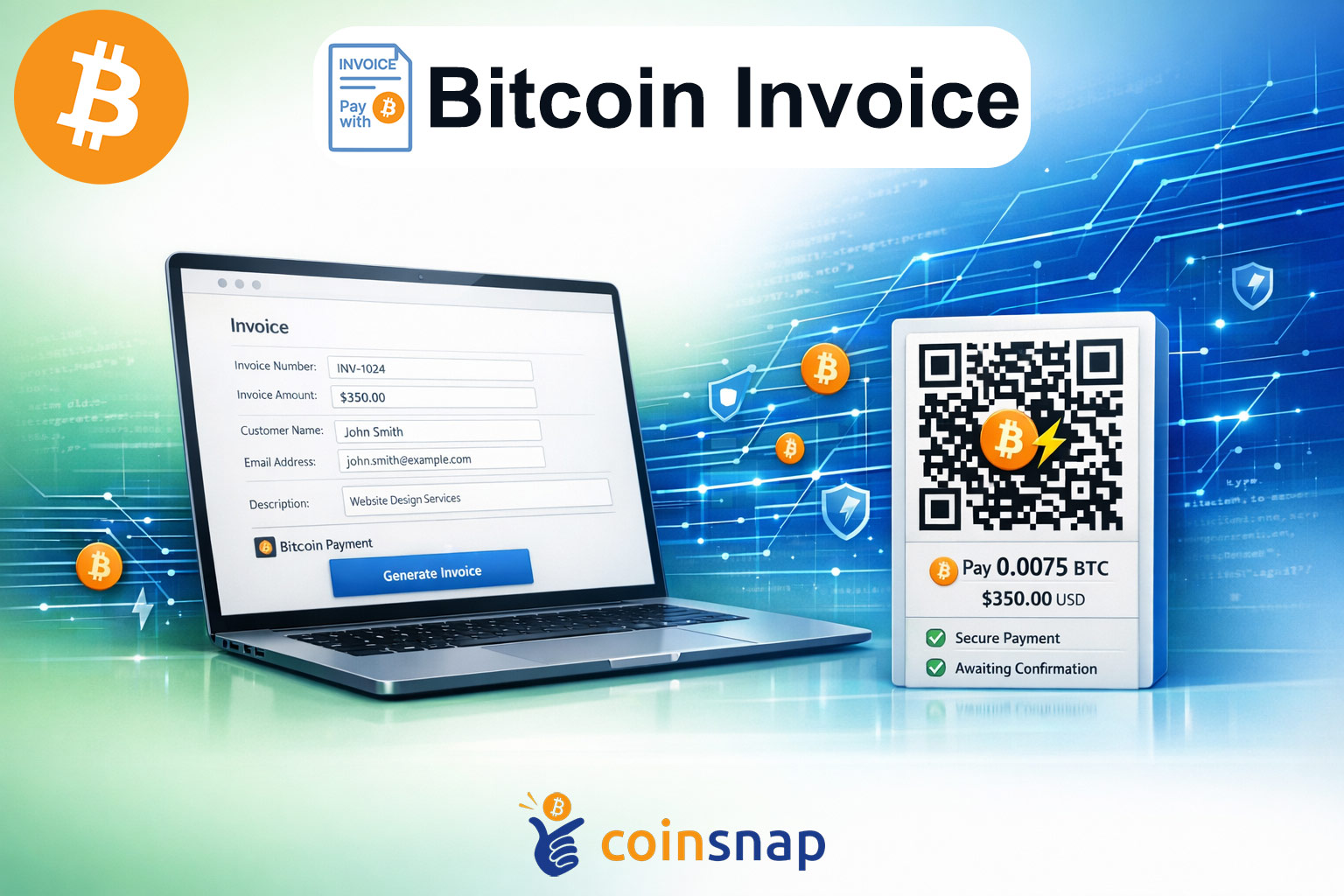 Bitcoin Editable Invoice HTML Bitcoin Invoice | Coinsnap