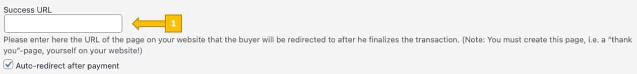 Select the page customers should be redirected to after a successful payment.