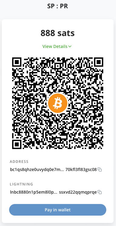 Pay invoice via the Bitcoin Payment Link 