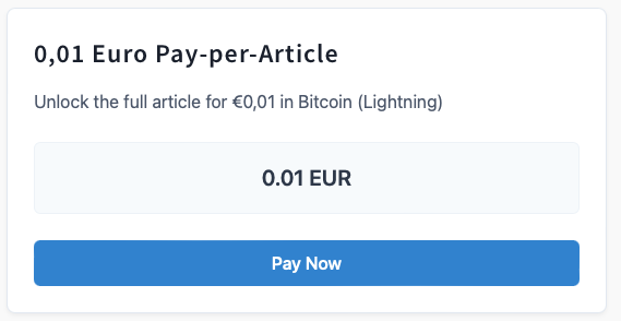 Making a payment with Bitcoin Paywall