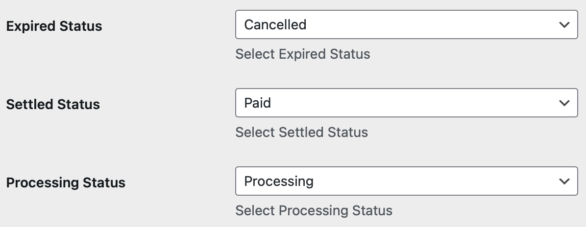 Default payment status mapping in Coinsnap for GetPaid