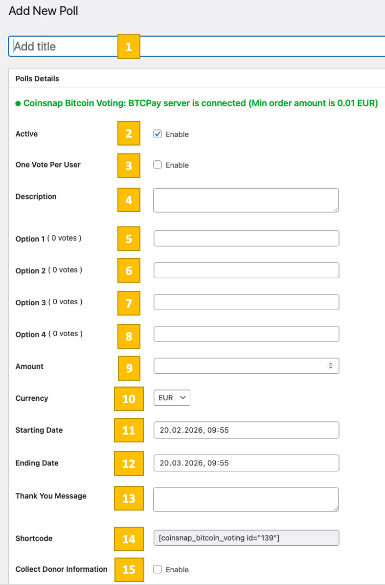 How to configure a poll