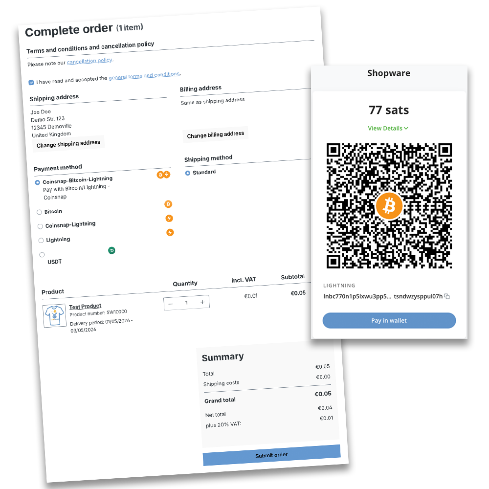 Add Bitcoin as a Shopware Payment Method