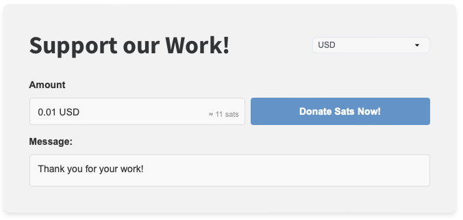 A simple Donation form that can be places anywhere on your website