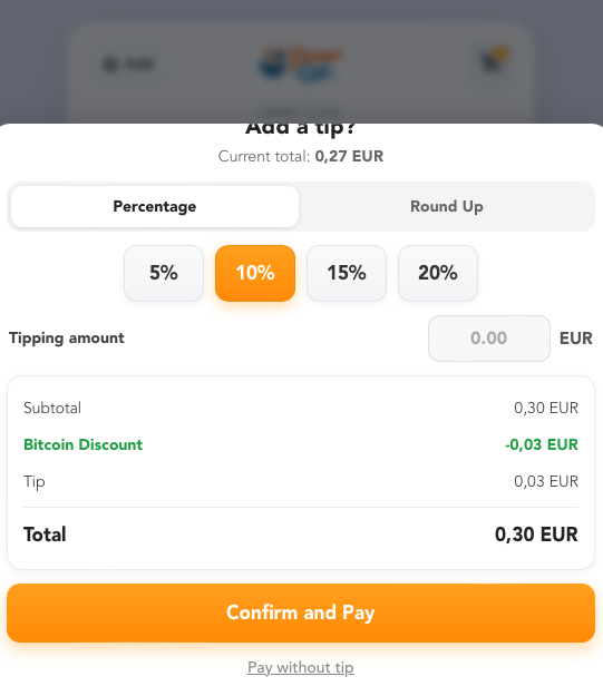Tipping with Bitcoin PoS
