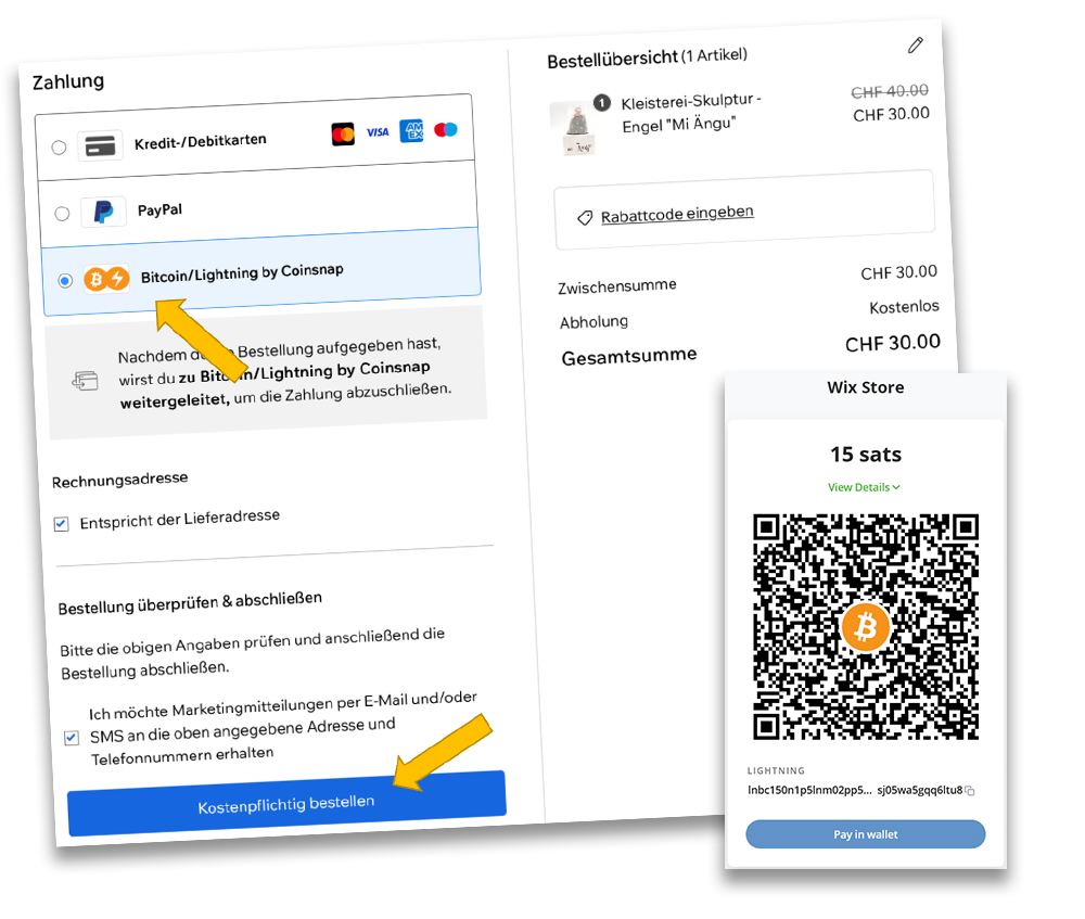 Simple Bitcoin Checkout for Your Customers