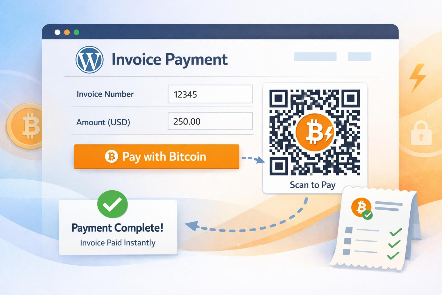 WordPress Bitcoin Invoice Form