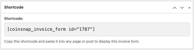 Bitcoin Invoice Shortcode