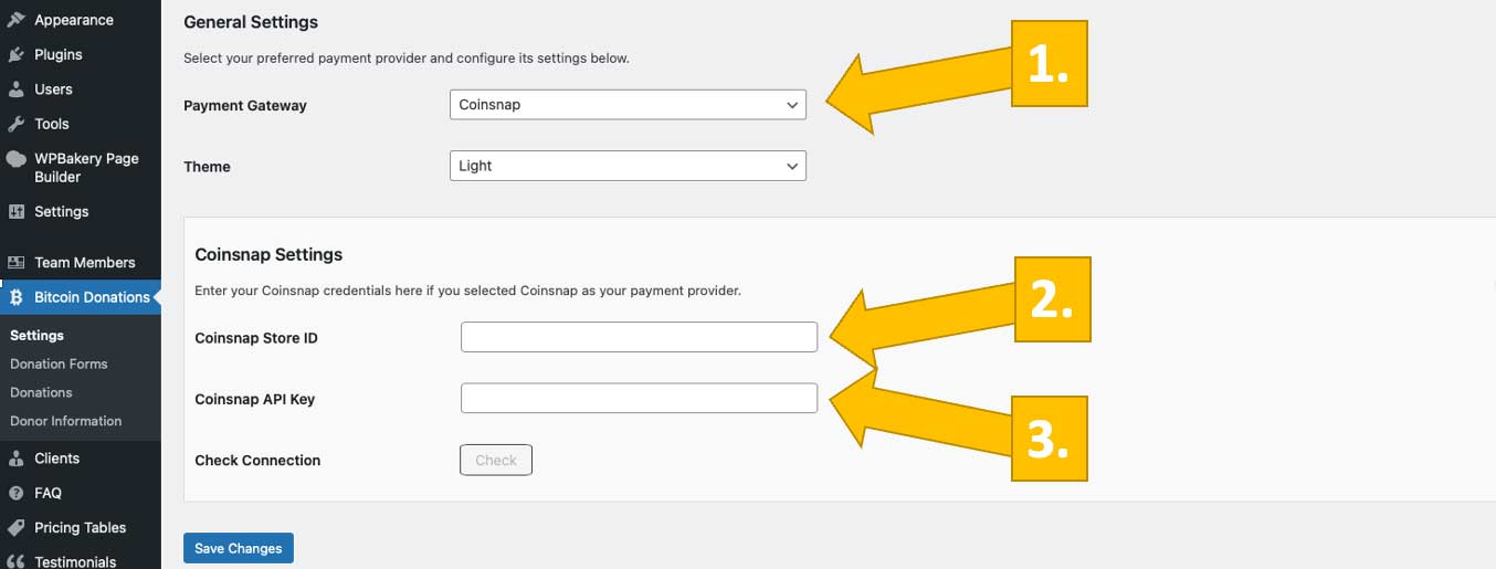 Connect your Coinsnap plugin with your Coinsnap account
