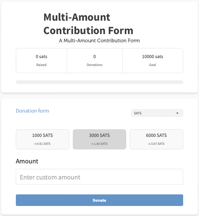 Multi-Amount Contribution Form