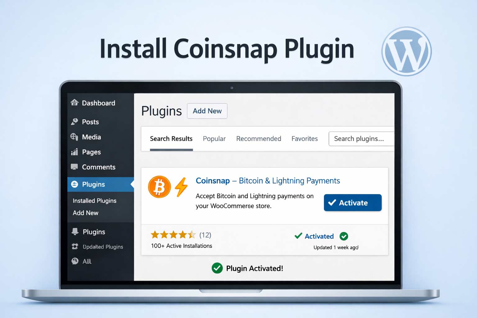 How to Install a Coinsnap Plugin in WordPress