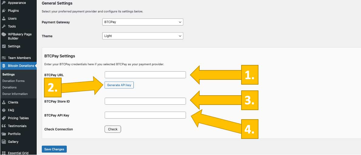 Connect your Coinsnap plugin with your BTCPay Server