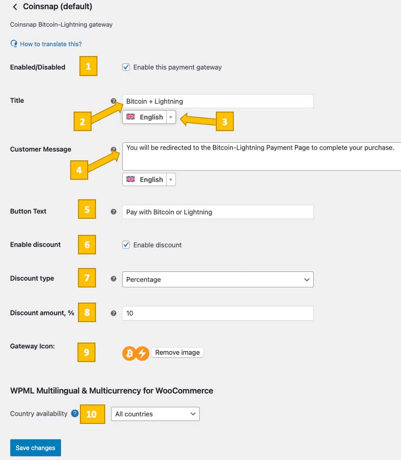 How to set your payment preferences for the Woo Bitcoin checkout